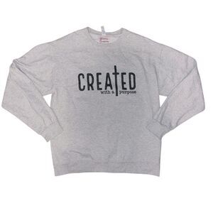 Custom Made Marled Gray Graphic Sweater